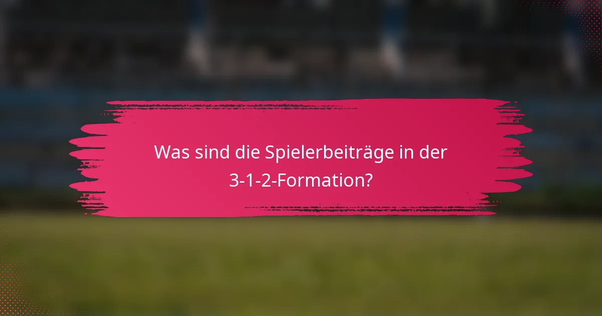 Was sind die Spielerbeiträge in der 3-1-2-Formation?