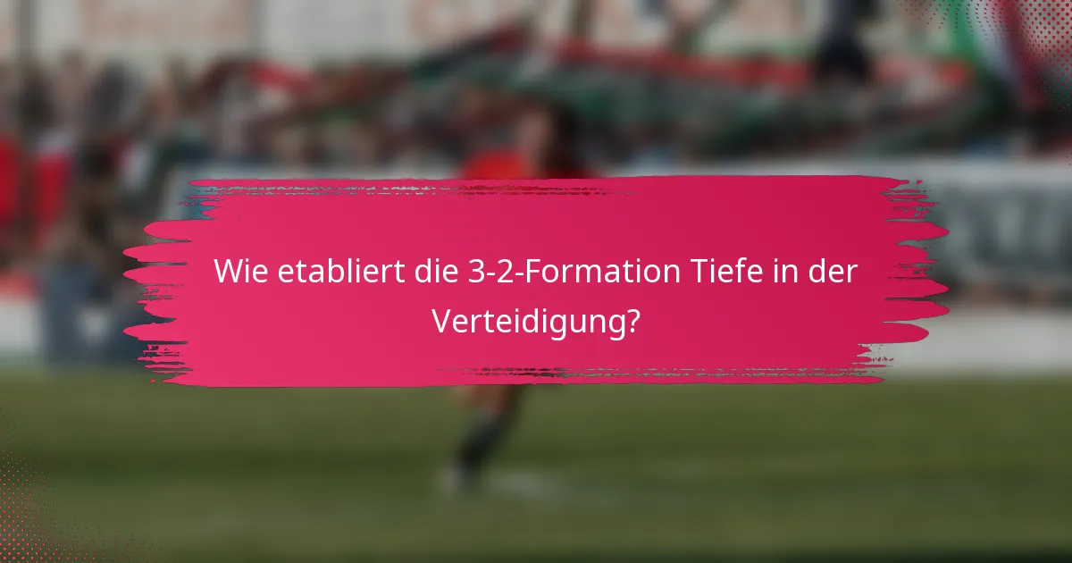 Wie etabliert die 3-2-Formation Tiefe in der Verteidigung?